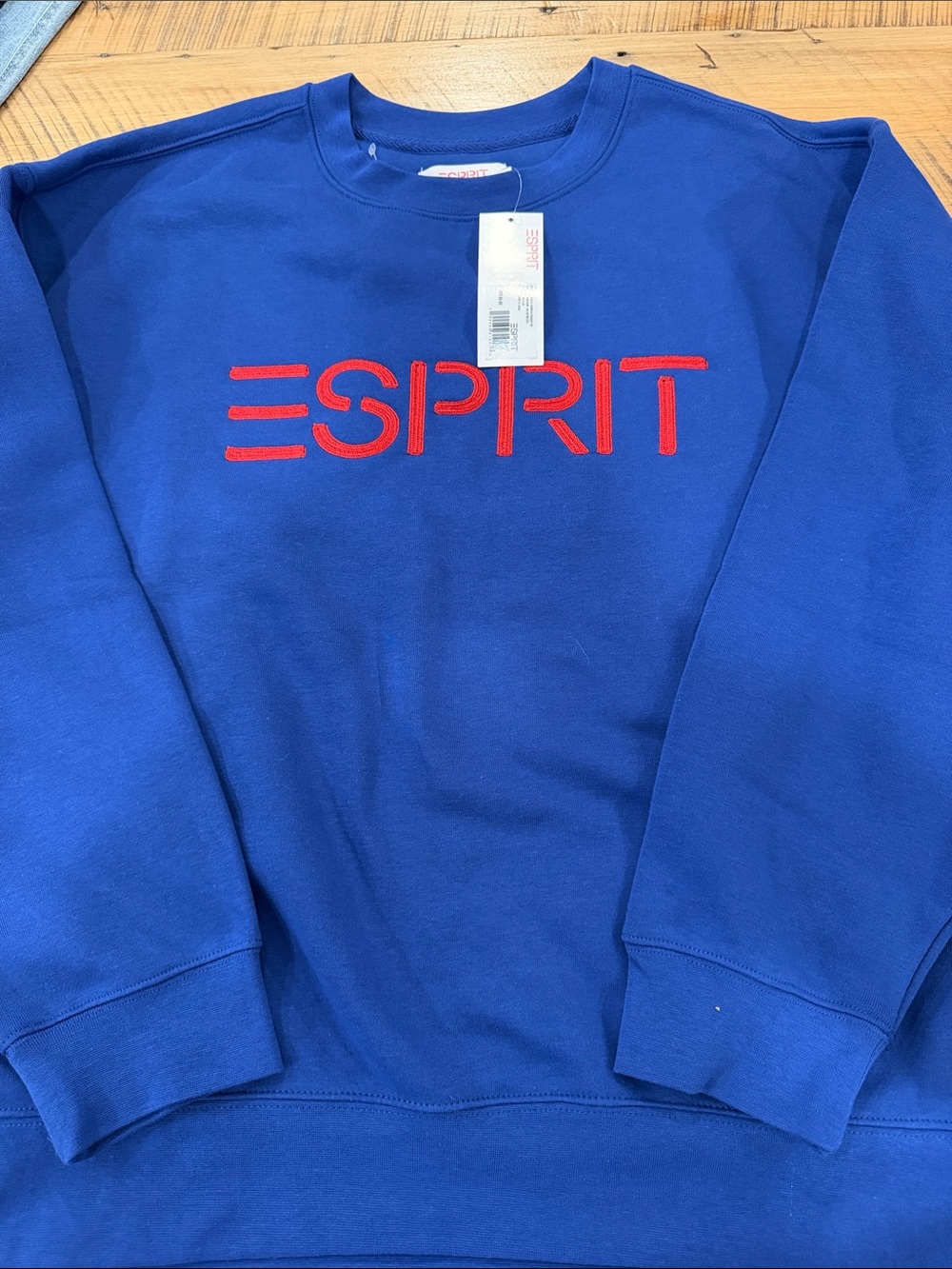 Esprit women's Crewneck Sweatshirt - Blue with Red Logo